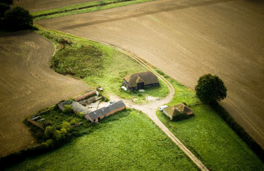 Aerial photo of a farm