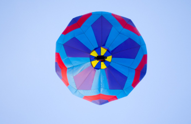 Balloon in flight from below